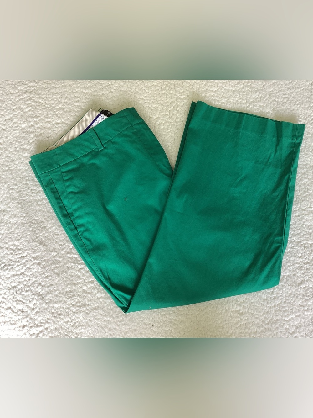 Talbots Chelsea Green‎ Cotton Stretch Pants Size 14 Office Classic Preppy Chic